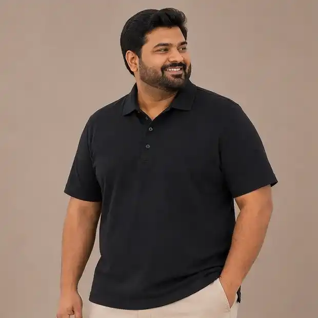ACX Men's Plus Size Premium Piqué Polo Shirt – Iron Free | 220 GSM Cotton Blend | M–XXXL  | Black