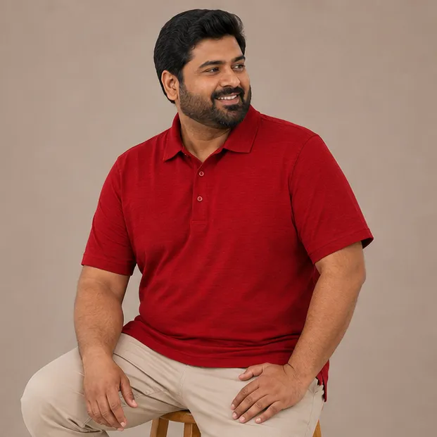 Plus Size Premium Piqué Polo Shirt | Red Wine