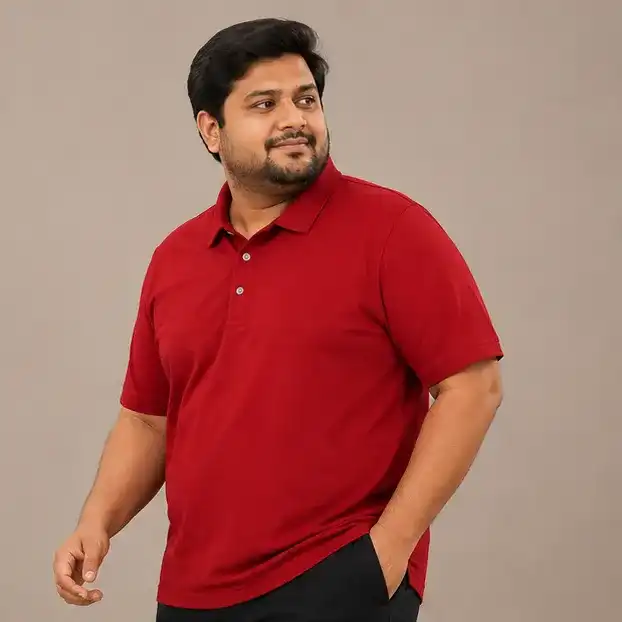 Men's Plus Size Dry Fit Polo Shirt | Premium Sports Polo | 100% Polyester | Iron Free | M–XXXL | Red