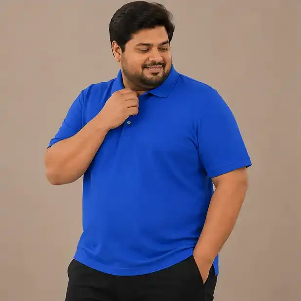Men's Plus Size Dry Fit Polo Shirt | Premium Sports Polo | 100% Polyester | Iron Free | M–XXXL | Royal Blue