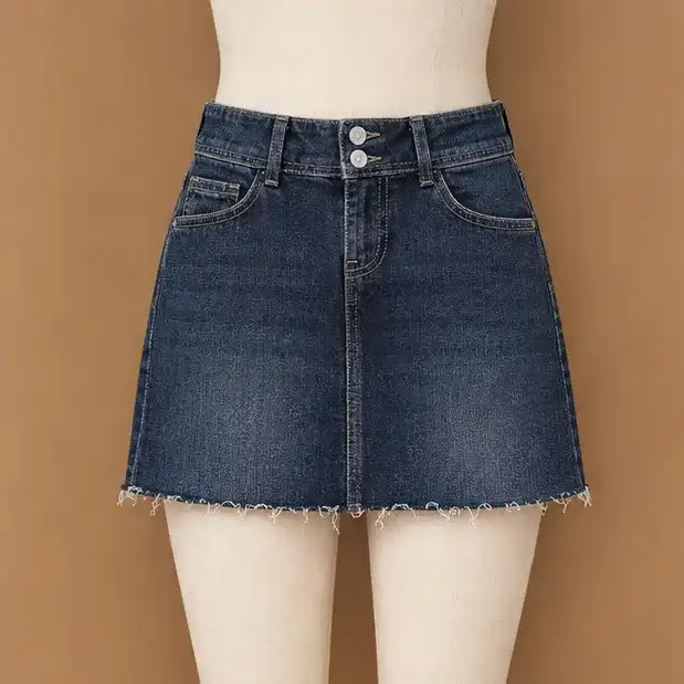 Women Denim Mini Skirt | 98% Cotton 2% Spandex | Blue Denim