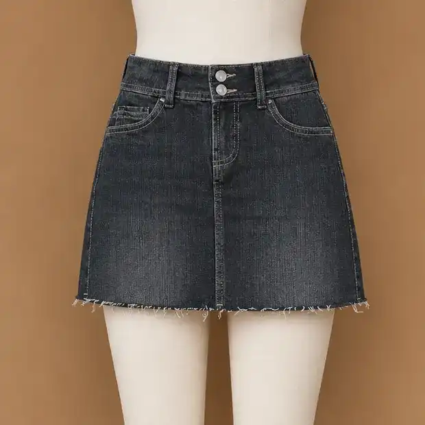 Women Denim Mini Skirt | 98% Cotton 2% Spandex | Dark Denim